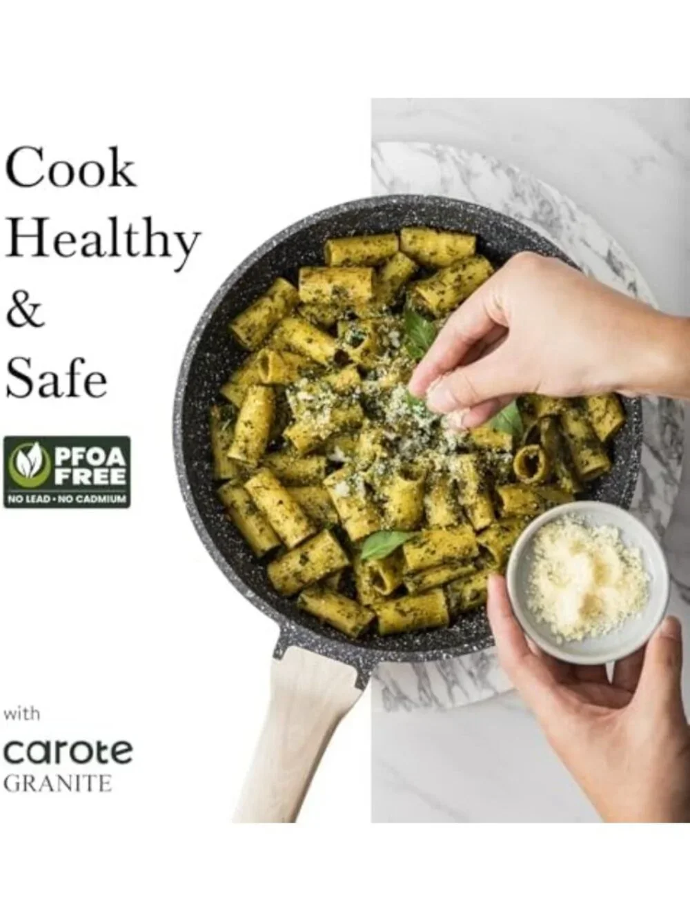 10-Inch Non-Stick Granite Skillet with Glass Lid - Classic Frying Pan for Easy